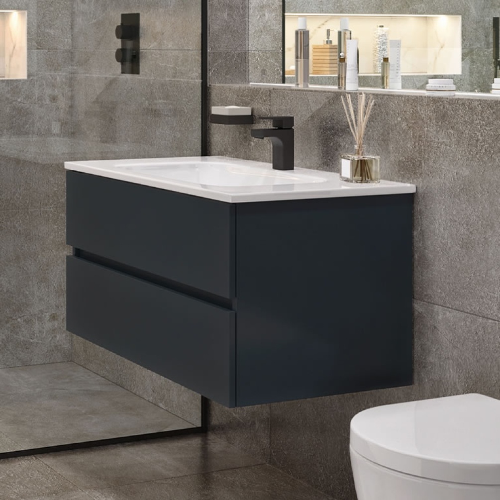 Lifestyle image of Villeroy & Boch Arto Satin Grey 800mm Vanity Unit & Basin